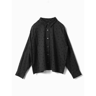 mizuiro ind フロッキードットプリントシャツ | mizuiro ind