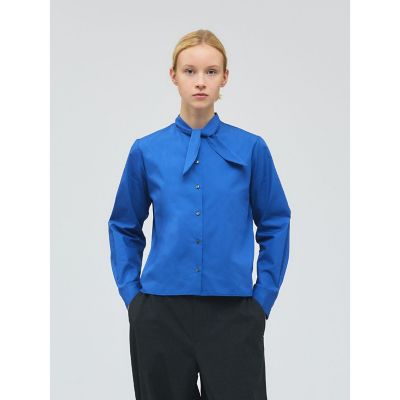 ＜mizuiro ind (Women)＞ｍｉｚｕｉｒｏ　ｉｎｄ　リボンタイシャツ