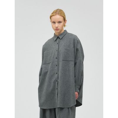 mizuiro ind (Women)/ミズイロインド mizuiro ind ポケット付きワイドシャツ グレー(91) トップス【三越伊勢丹/公式】