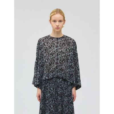 ＜mizuiro ind (Women)＞ｍｉｚｕｉｒｏ　ｉｎｄ　フラワープリントワイドプルオーバー