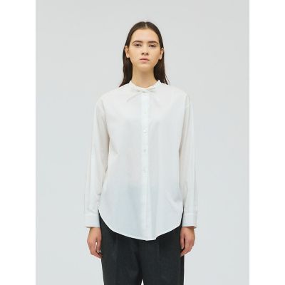 ＜mizuiro ind (Women)＞ｍｉｚｕｉｒｏ　ｉｎｄ　リボンタイロングシャツ