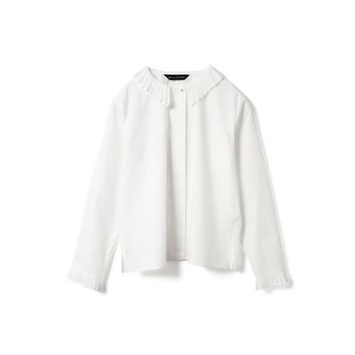 【タグ付き未使用】ミズイロインド プリーツカラーシャツ 長袖 ブラウス シフォン ミズイロインド mizuiro ind mizuiro ind プリーツカラーシャツ