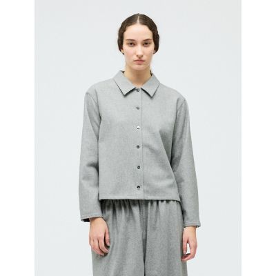 専用です★ ミズイロインド　ウール　ブラウス　グレー mizuiro ind ウールブレンドベーシックシャツ | mizuiro ind