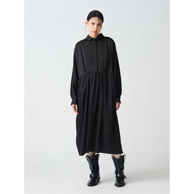 mizuiro ind サテンラウンドカラーフロントフライ