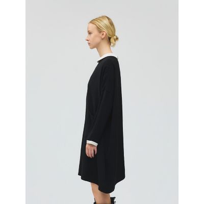 mizuiro ind 衿付きサテンコクーンワンピース | mizuiro ind