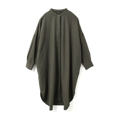 mizuiro ind ウールブレンドスタンドカラーシャツワンピース