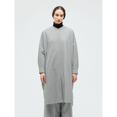 mizuiro ind ウールブレンドスタンドカラーシャツワンピース