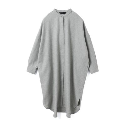 mizuiro ind ウールブレンドスタンドカラーシャツワンピース