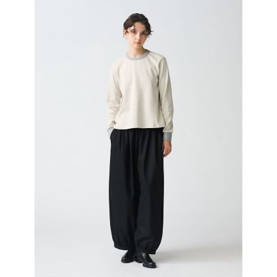 ＜mizuiro ind (Women)＞ｍｉｚｕｉｒｏ　ｉｎｄ　コクーンドローストリングパンツ