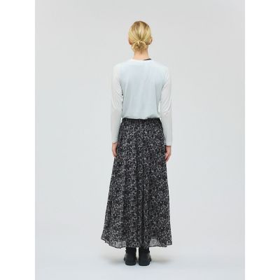 PRADA フラワープリント　ロングスカート　イレギュラーヘム　超美品☆ mizuiro ind フラワープリントロングスカート | mizuiro ind