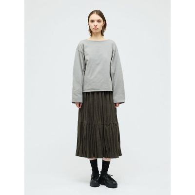 mizuiro ind ウールブレンドティアードワッシャースカート