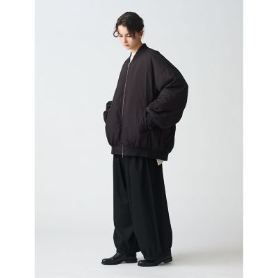 mizuiro ind ダウンワイドジャケット　ブラック mizuiro ind ミズイロインド】HOODED DOWN JACKET フーデット