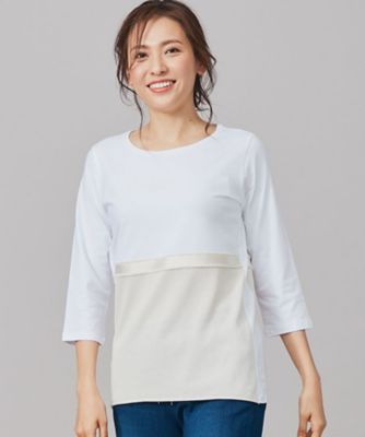 ＜Leilian (Women)＞バイカラー切替トップス【ＬＥ　ＴＲＩＣＯＴ　ＰＥＲＵＧＩＡ】