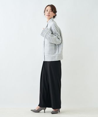 千鳥格子柄スタンドカラージャケット