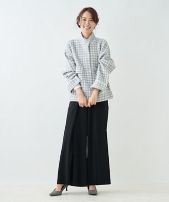 千鳥格子柄スタンドカラージャケット