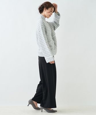 千鳥格子柄スタンドカラージャケット