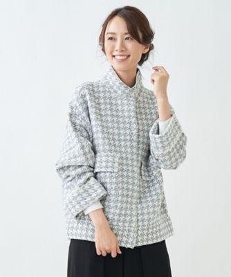 ＜Leilian (Women)＞千鳥格子柄スタンドカラージャケット