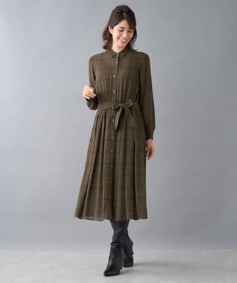 レリアン　長袖ワンピース　チェック チェックシャツワンピース | Leilian (Women)/レリアン | 三越