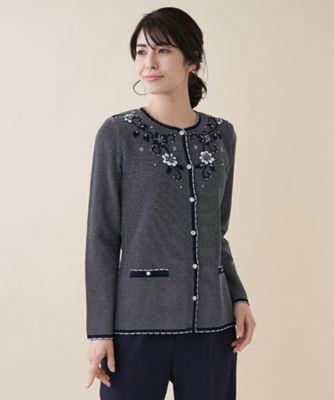 ＜Leilian (Women)＞配色ニットカーディガン【ＣＯＲＳＩＮＩ　＆　ＰＲＯＴＩ】