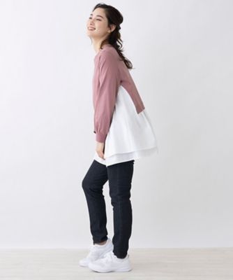 重ね着風異素材トップス【MUSE BY ROCHAS