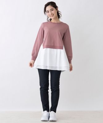 2024-25 秋冬新作  ハイブランドの 重ね着風異素材トップス【MUSE BY ROCHAS トップス