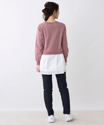 重ね着風異素材トップス【MUSE BY ROCHAS