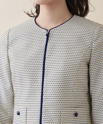 【セットアップ対応商品】パイピング総柄ジャケット