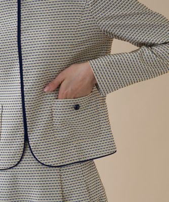 【セットアップ対応商品】パイピング総柄ジャケット