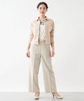 ＜Leilian (Women)＞センタープレスセミワイドパンツ