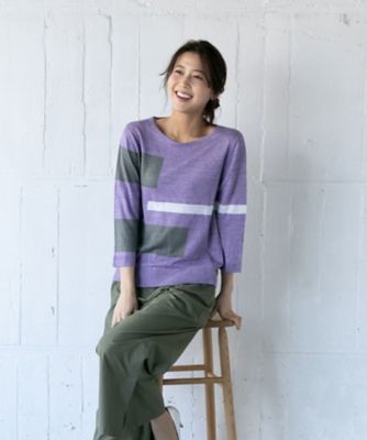 ＜Leilian (Women)＞配色デザインニット【ＨＡＮＤ】