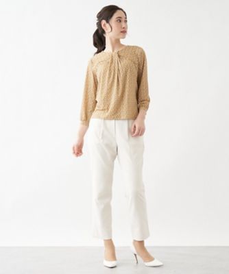 ジオメトリック柄７分袖カットソー【ＲＯＣＨＡＳ　Ｐｒｅｍｉｅｒｅ】