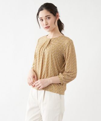 ジオメトリック柄７分袖カットソー【ＲＯＣＨＡＳ　Ｐｒｅｍｉｅｒｅ】