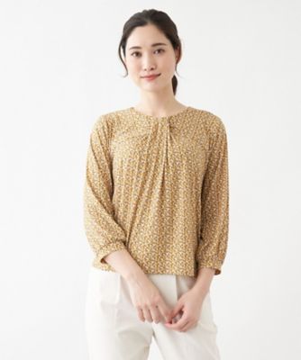 ジオメトリック柄７分袖カットソー【ＲＯＣＨＡＳ　Ｐｒｅｍｉｅｒｅ】
