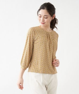 ジオメトリック柄７分袖カットソー【ＲＯＣＨＡＳ　Ｐｒｅｍｉｅｒｅ】