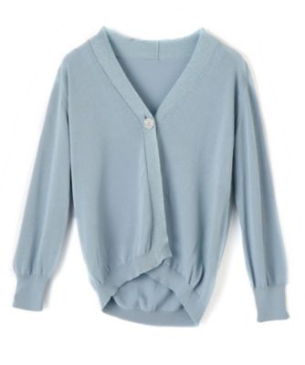 定価18万20AW レリアンLE TRICOT PERUGIA ニット切替コート Vネックニットカーディガン【LE TRICOT PERUGIA