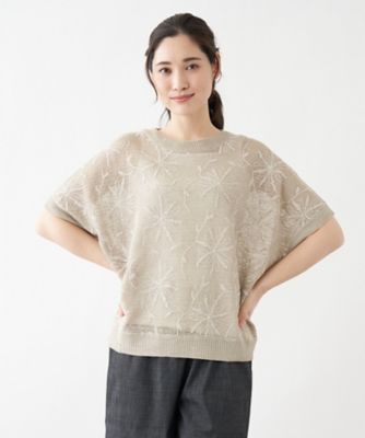 フラワー刺繍ニット【ＴＯＮＥＴ】