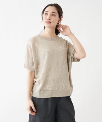 フラワー刺繍ニット【ＴＯＮＥＴ】