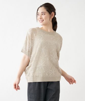 フラワー刺繍ニット【ＴＯＮＥＴ】