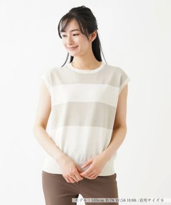 ＜Leilian (Women)＞フレンチスリーブニット　【ＲＯＣＨＡＳ　Ｐｒｅｍｉｅｒｅ】