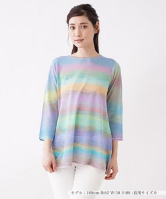 ＜Leilian (Women)＞マルチボーダーニットチュニック【ＦＡＳＨＩＯＮ　ＳＵＩＴＥ】