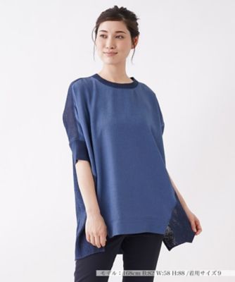 ＜Leilian (Women)＞異素材使いドルマンスリーブプルオーバー