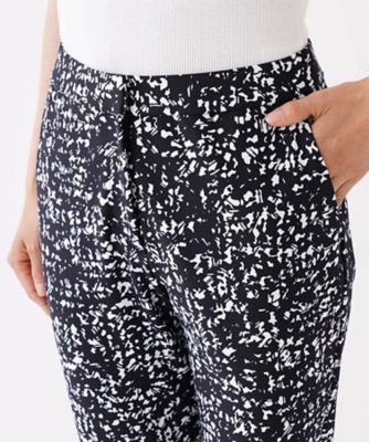 モザイク柄アンクル丈スリムパンツ
