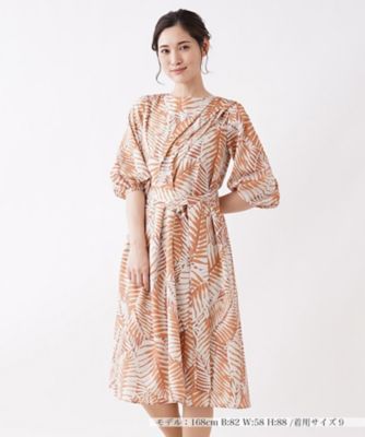 ＜Leilian (Women)＞リーフ柄ワンピース