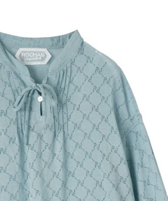 シアー柄リボンブラウス【ROCHAS Premiere