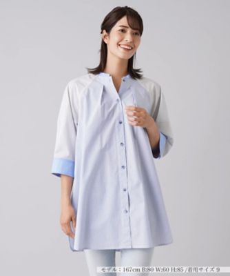 ＜Leilian (Women)＞切替ストライプブラウス【ＭＵＳＥ　ＢＹ　ＲＯＣＨＡＳ　Ｐｒｅｍｉｅｒｅ】