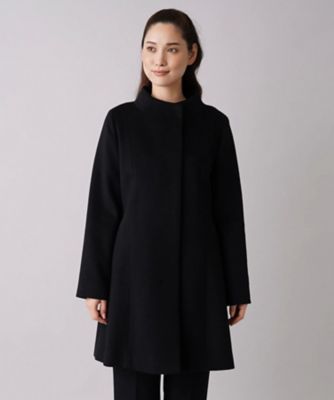 カシミヤ比翼スタンドカラーコート