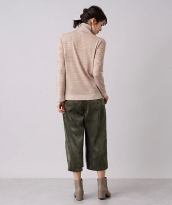 Leilian / レリアン マルチボーダー柄ハイネックカットソー ボタニカル柄ハイネックカットソー【Leilian WHITE