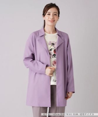 ＜Leilian (Women)＞ラグランロングジャケット　【ＲＯＣＨＡＳ　Ｐｒｅｍｉｅｒｅ】