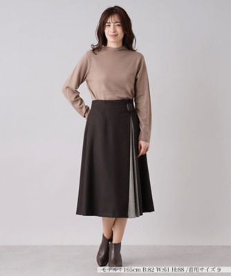 グレンチェック切替フレアスカート【Ｌｅｉｌｉａｎ　ＷＨＩＴＥ　ＬＡＢＥＬ】