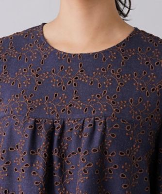 アイレットレース8分袖オーバーブラウス | Leilian (Women)/レリアン 